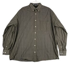 Croft & Barrow Shirt Mens LT Large Brown Plaid Long Sleeve Button Up Stretch